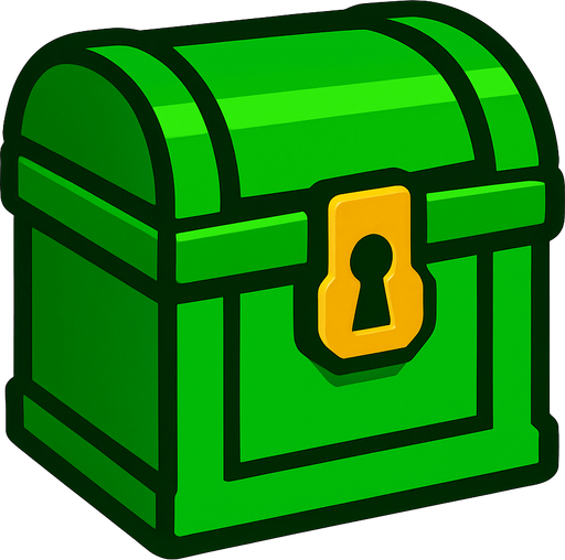 Green box.
In-Game asset.  2d.  High contrast.  No shadows