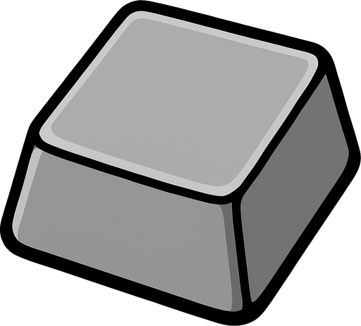 Tecla gris.
In-Game asset.  2d.  High contrast.  No shadows