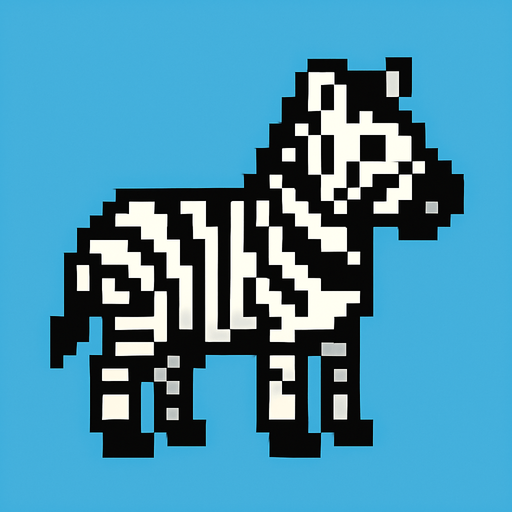 Zebra 8bit.
In-Game asset.  2d.  High contrast.  No shadows