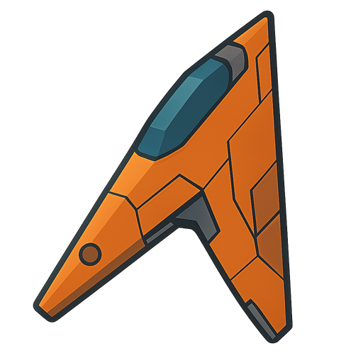 A space ship. No background. Transparent background. Blank background. No shadows. 2d. In-Game asset. flat