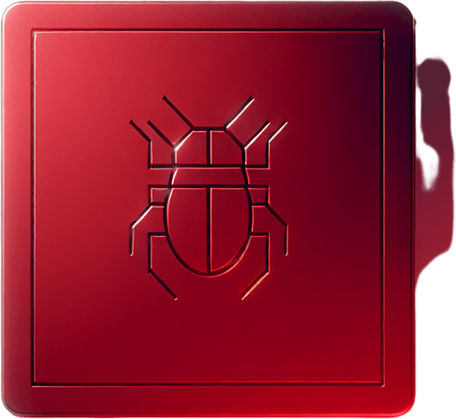 Bug Tile: A clean and sleek square tile with a soft red surface, subtly tinted to evoke a futuristic aesthetic. A barely noticeable, thin red border defines the edges, giving it a polished and minimal appearance. Within the tile, faintly visible and almost imperceptible, is the outline of a bug seen from above, blending seamlessly with the red surface. The design maintains a pristine and subtle aesthetic, representing a hidden bug tile within a computer system.
Single Game Texture. In-Game asset. 2d. Blank background. High contrast. No shadows.