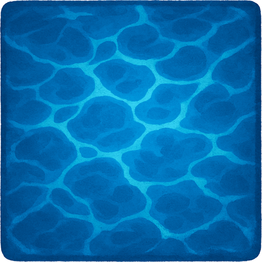Cuadrado perfecto, sin contorno, azul y con textura de agua.
In-Game asset.  2d.  High contrast.  No shadows