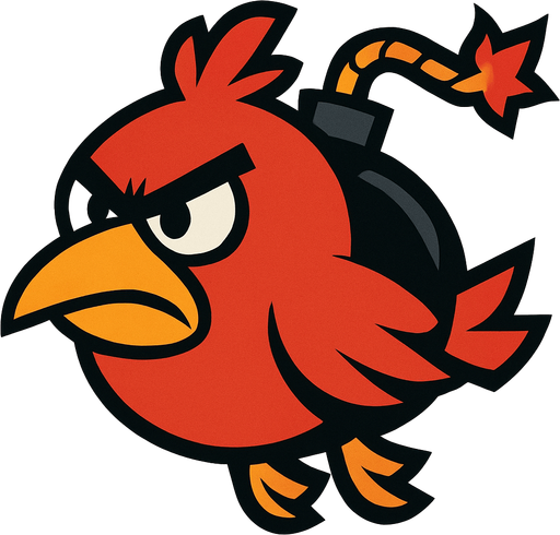 2d bird bomber.
In-Game asset.  2d.  High contrast.  No shadows