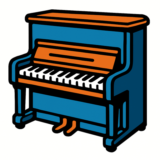 piano.
In-Game asset.  2d.  High contrast.  No shadows