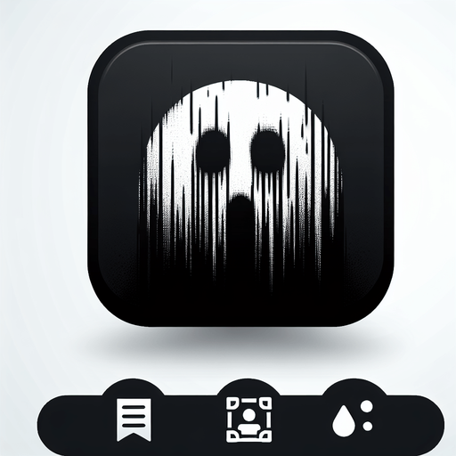 Fear icon, horror game Single Game Texture. In-Game asset. 2d. Blank background. High contrast. No shadows.