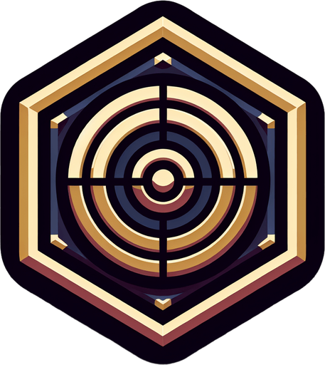 Hexagon target
Single Game Texture. In-Game asset. 2d. Blank background. High contrast. No shadows.