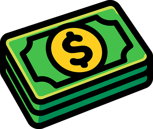 money icon.
In-Game asset.  2d.  High contrast.  No shadows
