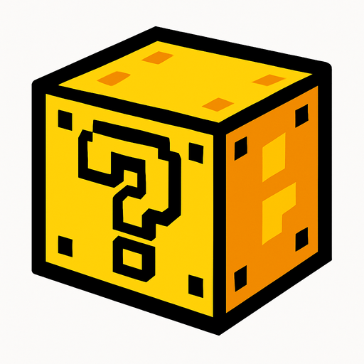 Lucky block.
In-Game asset.  2d.  High contrast.  No shadows