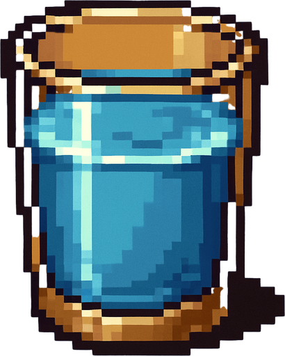 un vaso con agua estilo pixel art metal slug.
In-Game asset.  2d.  High contrast.  No shadows