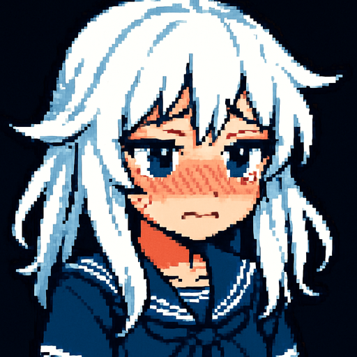 Make her blush and put on a shy expression