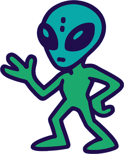 aliean.
In-Game asset.  2d.  High contrast.  No shadows