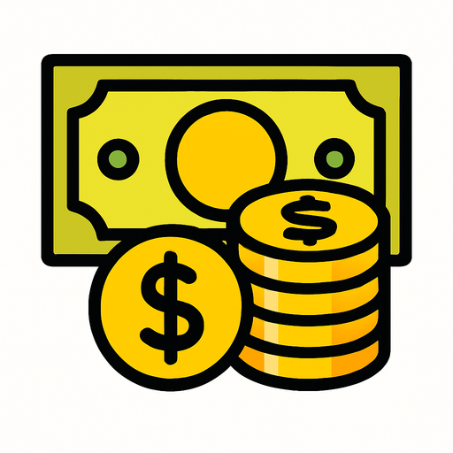 money.
In-Game asset.  2d.  High contrast.  No shadows