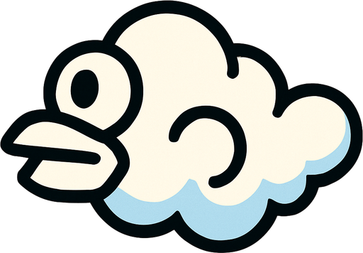 Make it flapy bird cloud.
In-Game asset.  2d.  High contrast.  No shadows