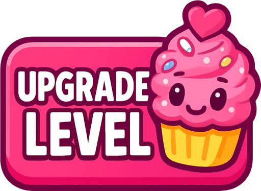 button upgrade level of business is sweetie
In-Game asset.  2d.  High contrast.  No shadows