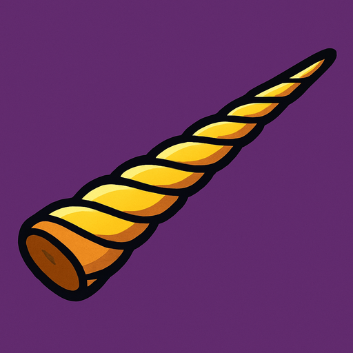 straight right pointing narwhal horn.
In-Game asset.  2d.  High contrast.  No shadows