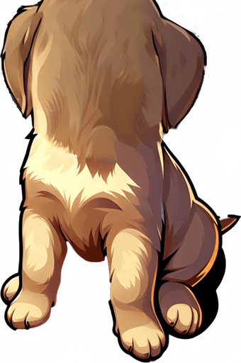 sad golden retriever puppy. Single Game Texture. In-Game asset. 2d.
