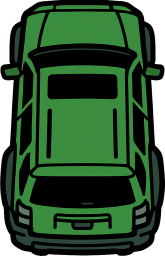 can you make a green top down view suv car.
In-Game asset.  2d.  High contrast.  No shadows