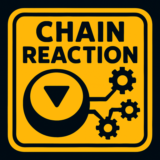 Chain reaction button.
In-Game asset.  2d.  High contrast.  No shadows