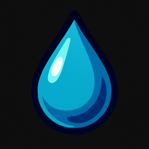 One drop of rain.
In-Game asset.  2d.  High contrast.  No shadows