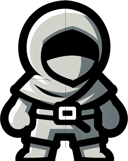 A simple 2d Player.
Single Game Texture. In-Game asset. 2d. Blank background. High contrast. No shadows.