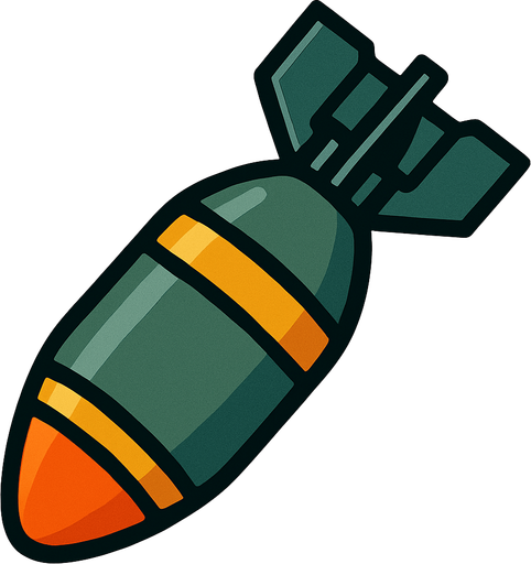 uçak bombası resmi.
In-Game asset.  2d.  High contrast.  No shadows