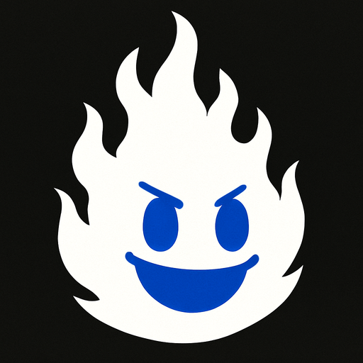 Bola de fuego de color blanco y con cara azul.
In-Game asset.  2d.  High contrast.  No shadows
