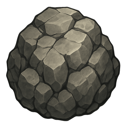 Rocky rock.
Single Game Texture.  In-Game asset.  2d.  Blank background.  High contrast.  No shadows