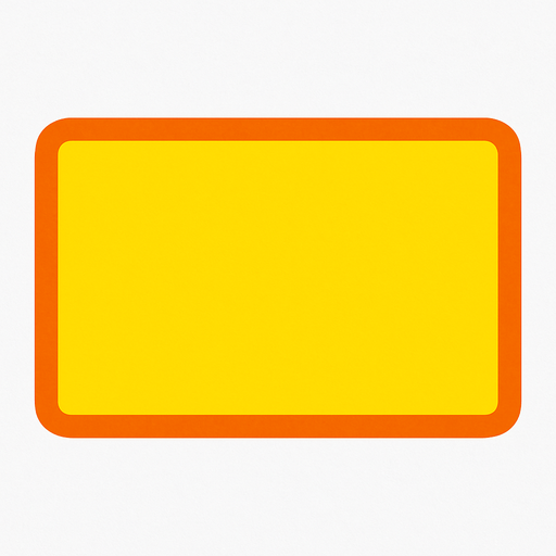 Hace un rectángulo amarillo con un borde naranja una.
In-Game asset.  2d.  High contrast.  No shadows