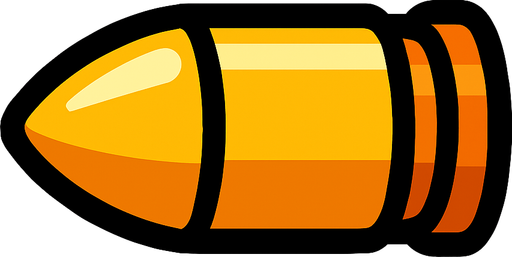 Bullet.
In-Game asset.  2d.  High contrast.  No shadows