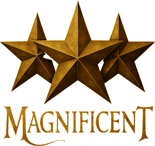 Write "MAGNIFICENT" bottom of the stars with LOTR style