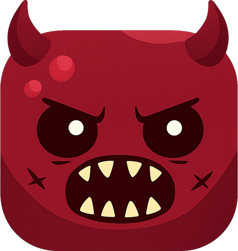 Bunun hiç birşey ni değiştirme sadece rengini koyu kırmızı ve açık kırmızı.gözlerinin bebeklerini büyült ve kafasına şeytan boynuzlari koy ve arkaplanı olmasın