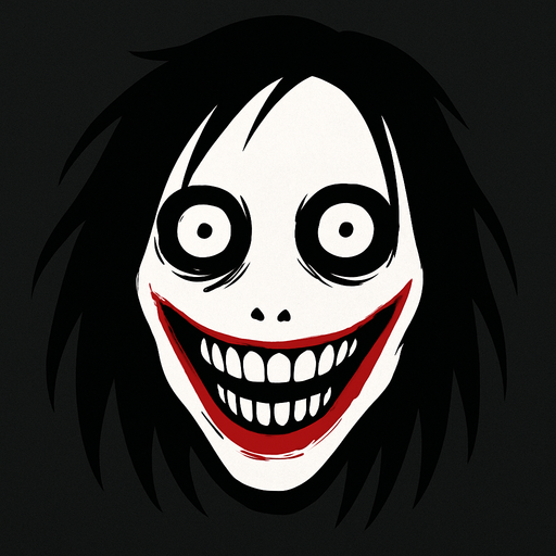 jeff the killer scary  head.
In-Game asset.  2d.  High contrast.  No shadows