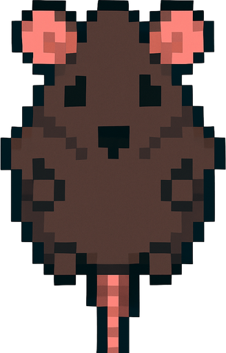 rata pixel art. desde arriba
In-Game asset.  2d.  High contrast.  No shadows