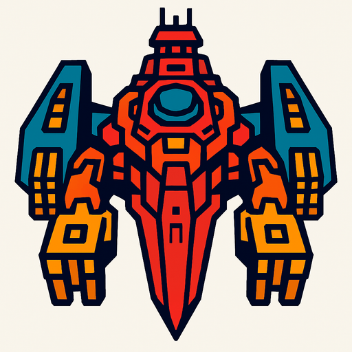 big boss spaceship. In-Game asset. 2d. High contrast. No shadows.
In-Game asset.  2d.  High contrast.  No shadows