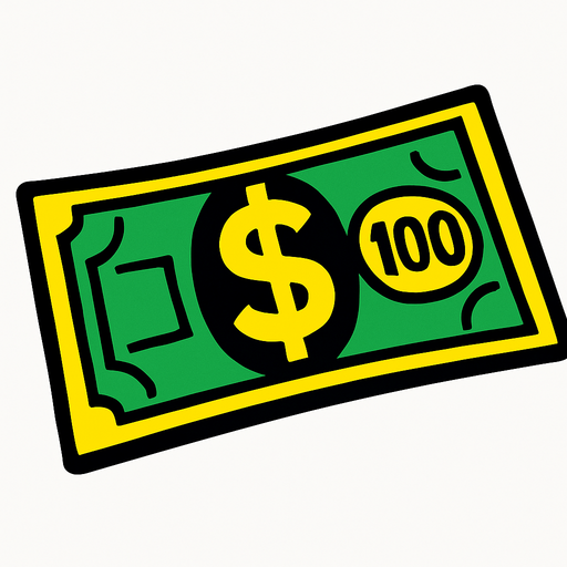 dollar.
In-Game asset.  2d.  High contrast.  No shadows