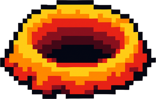 piksel çukur.
In-Game asset.  2d.  High contrast.  No shadows