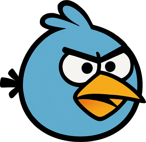 Angry Birds blue little bird.
In-Game asset.  2d.  High contrast.  No shadows