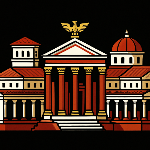 Roma imparatorluğu sarayı.
In-Game asset.  2d.  High contrast.  No shadows
