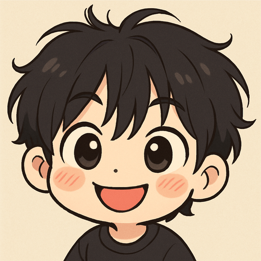make him in cartoon chibi style, retains his characteristic features such as his puppy dog ​​eyes and mischievous expression, energetic and friendly smile like a curious child, please