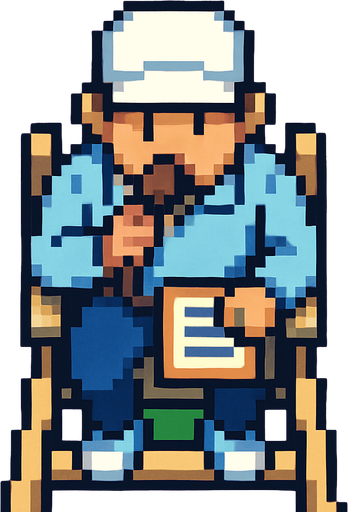 tennis referee, Top-down perspective, pixelart.
In-Game asset.  2d.  High contrast.  No shadows