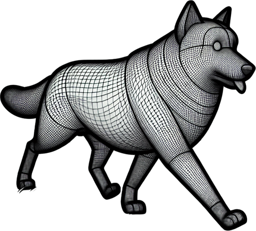 Dog which goes to the left.
2D, Without background