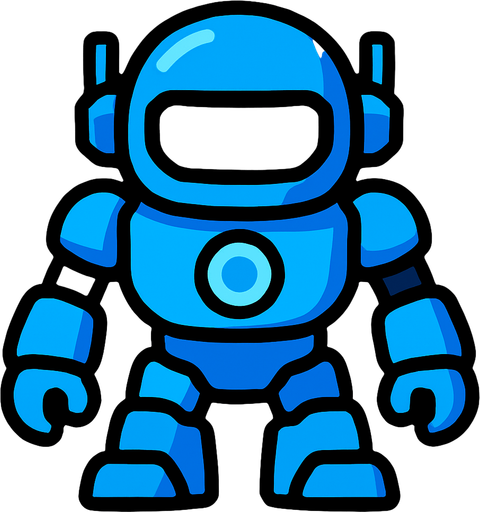 Blue semibot.
In-Game asset.  High contrast.  No shadows