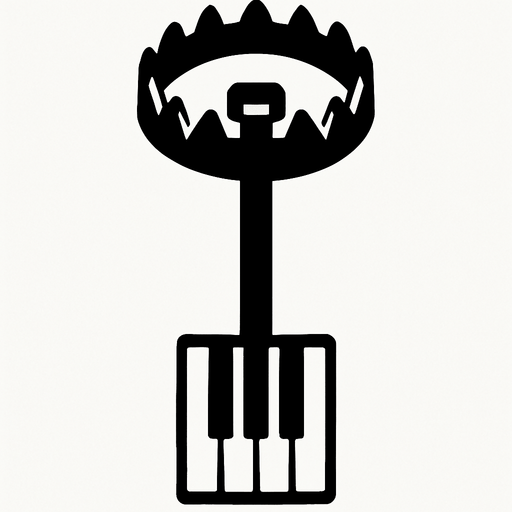 make me a trap key for piano 80x180.
In-Game asset.  2d.  High contrast.  No shadows