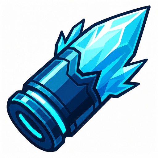 Bala de hielo futurista.
In-Game asset.  2d.  High contrast.  No shadows