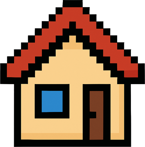 make a house 2d pixel symbol make it good.
In-Game asset.  2d.  High contrast.  No shadows