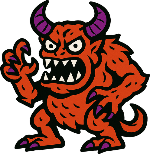 Canavar.
In-Game asset.  2d.  High contrast.  No shadows