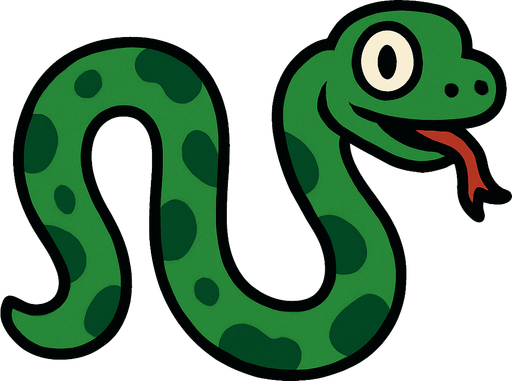 cartoonish snake body to connect with snake head on the right side, no end on the right.
In-Game asset.  2d.  High contrast.  No shadows