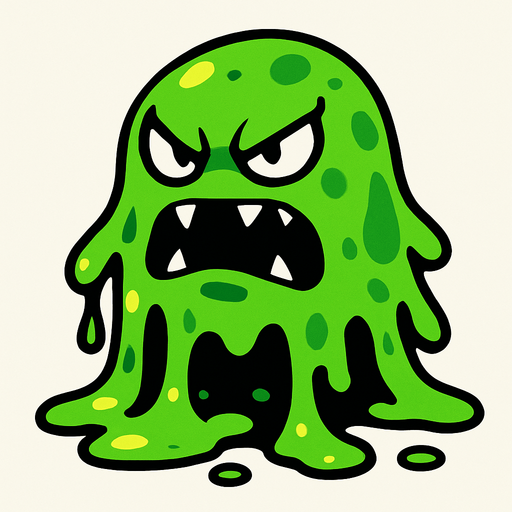 get an enemy in the form of slime.
In-Game asset.  2d.  High contrast.  No shadows