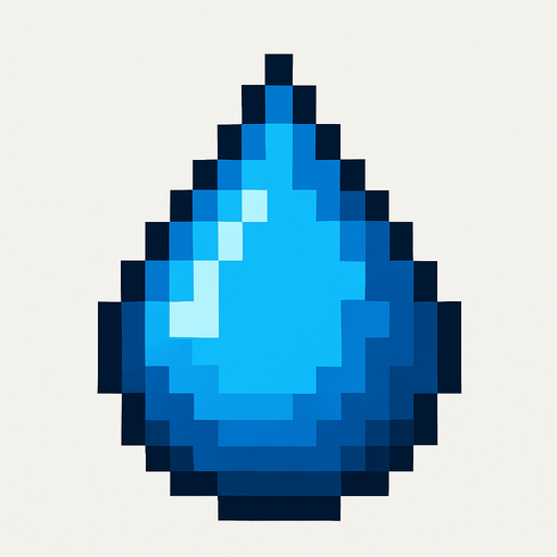 Create teardrop with pixel art.
In-Game asset.  2d.  High contrast.  No shadows