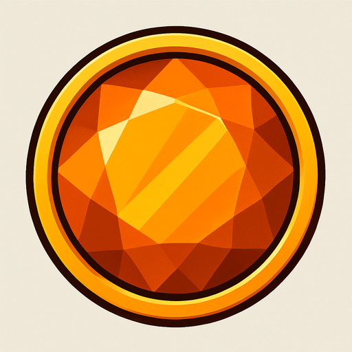 Orange gem circle.
In-Game asset.  2d.  High contrast.  No shadows